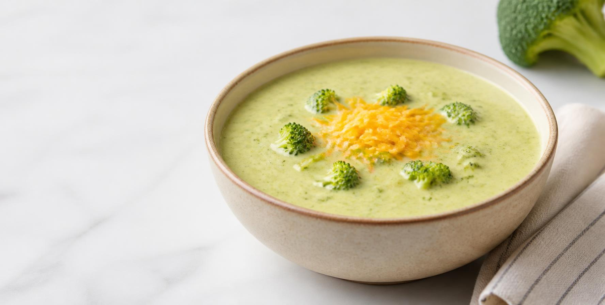 Creamy Broccoli Cheddar Protein Soup