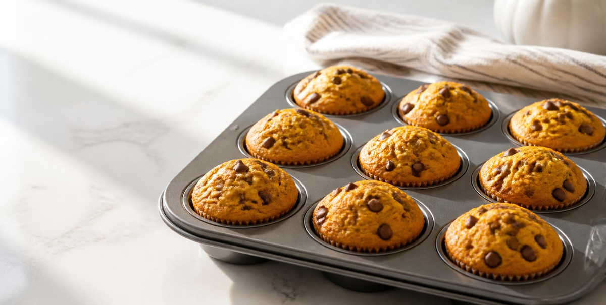 Pumpkin Chocolate Chip Protein Muffins