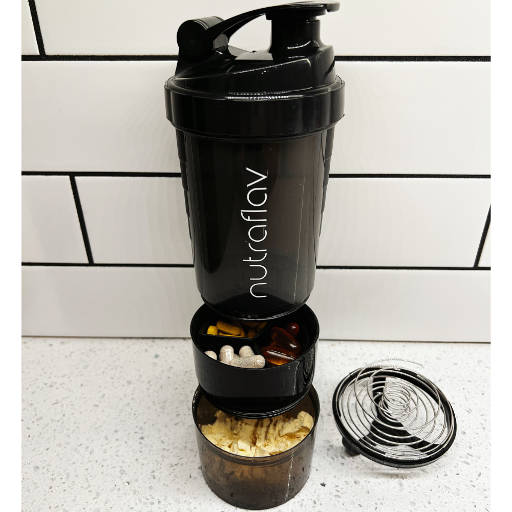All-in-One 16oz Shaker for Protein & Vitamins